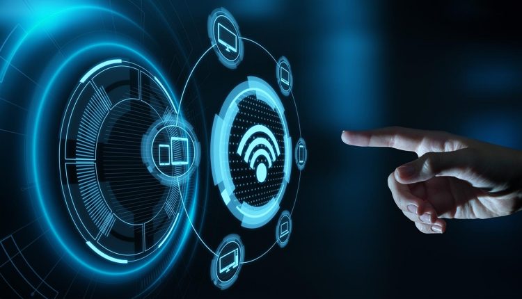 Wi Fi wireless concept. Free WiFi network signal technology internet concept.